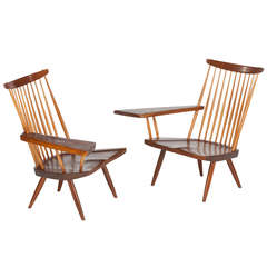 Pair of Single-Arm Lounge Chairs by George Nakashima