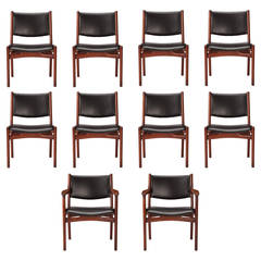 Set of Ten Hans Wegner Dining Chairs for Johannes Hansen