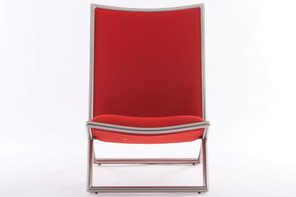 Steel Pair Of Ward Bennett Scissor Chairs