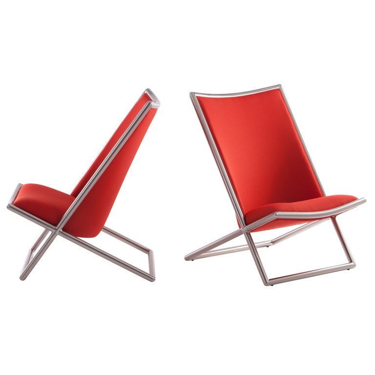 Pair Of Ward Bennett Scissor Chairs