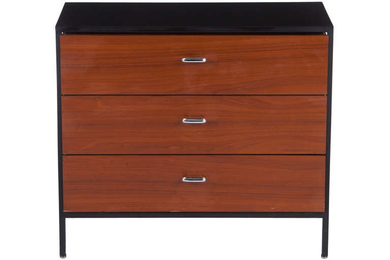 Set Of 3 George Nelson Steel Frame Dressers In Good Condition In Pawtucket, RI