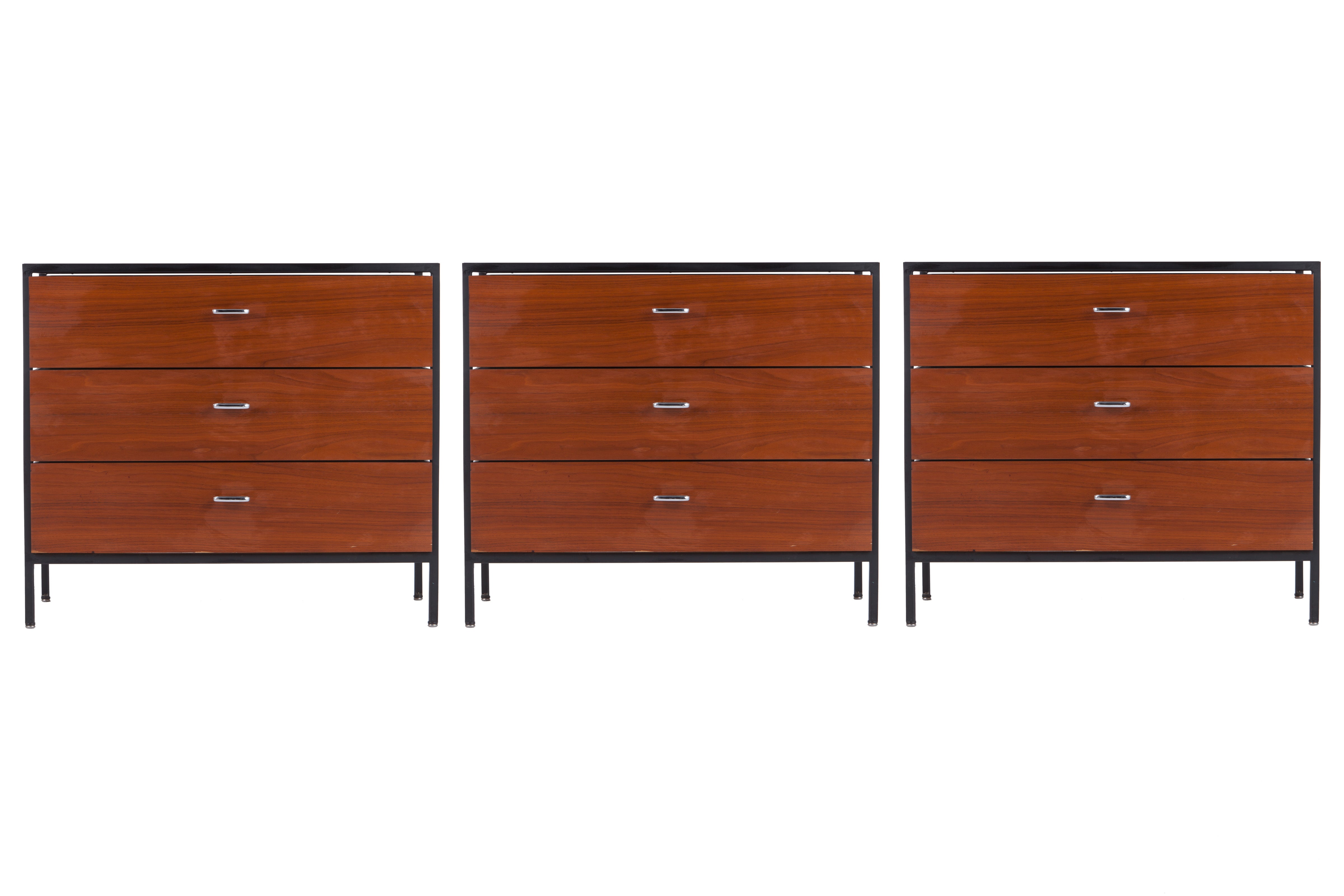 Set Of 3 George Nelson Steel Frame Dressers
