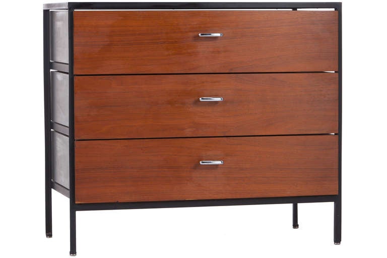 American Set Of 3 George Nelson Steel Frame Dressers