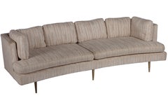 Edward Wormley for Dunbar Curved Front Sofa with Brass Legs