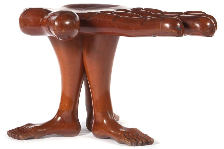Mid-Century Modern Early Hand And Foot Coffee Table or Stool by Pedro Friedeberg