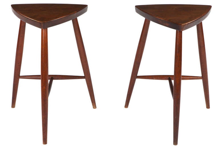Pair of George Nakashima Stools