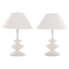 Pair Of Plaster Lamps After Diego Giacometti
