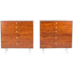 Pair of George Nelson Rosewood Thin Edge Chests