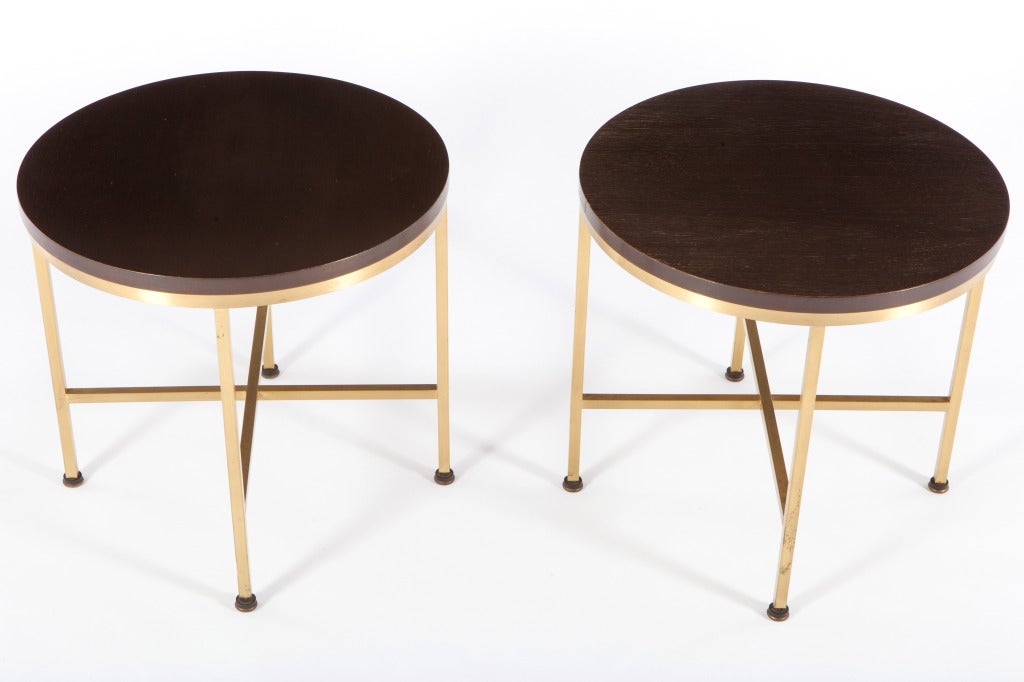 Pair of Directional Brass Accent Tables, Circa 1963