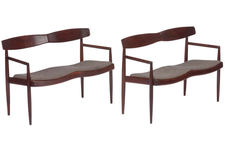 Mid-Century Modern Pair of Early Sam Maloof Benches or Settees, 1955