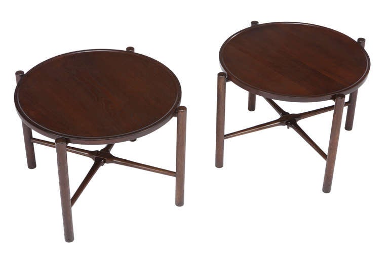 American Pair of Hans Wegner Folding Side Tables