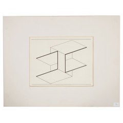 Josef Albers Dibujo a tinta "Interlineal