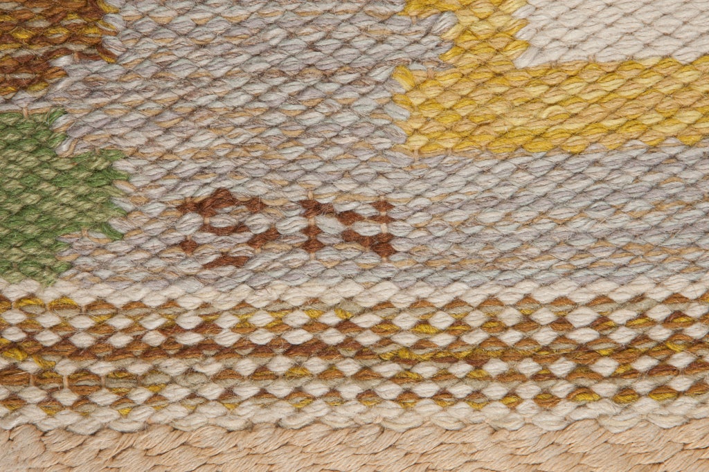 Wool Swedish Flatweave Carpet For Sale