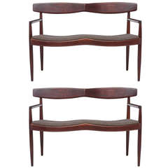 Pair of Early Sam Maloof Benches or Settees, 1955