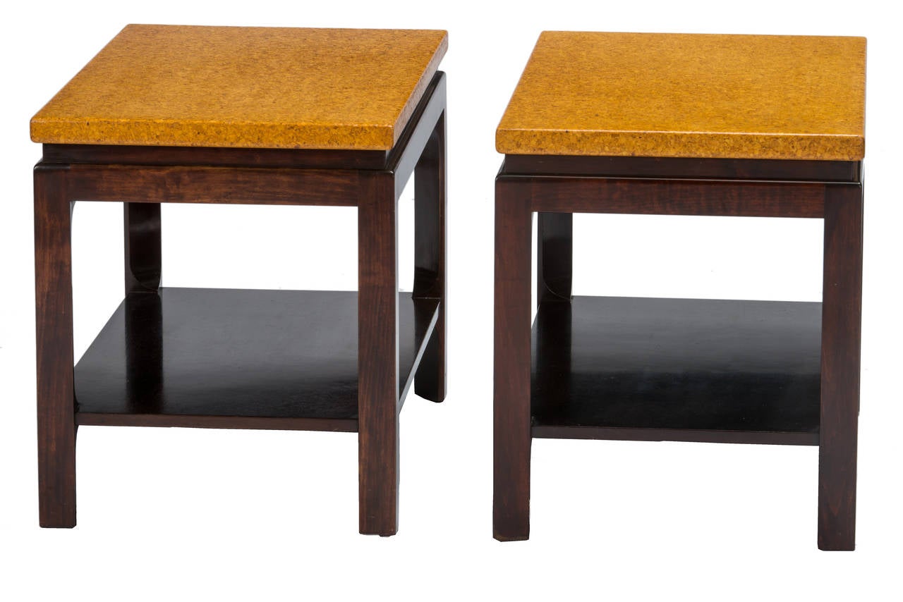 Paul Frankl Cork Top End Tables For Sale at 1stDibs