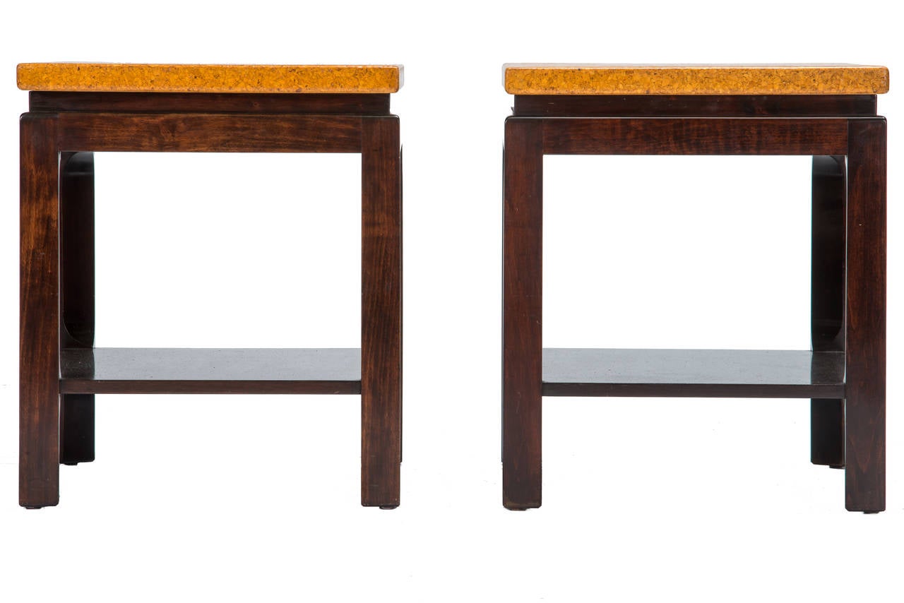 Paul Frankl Cork Top End Tables For Sale at 1stDibs