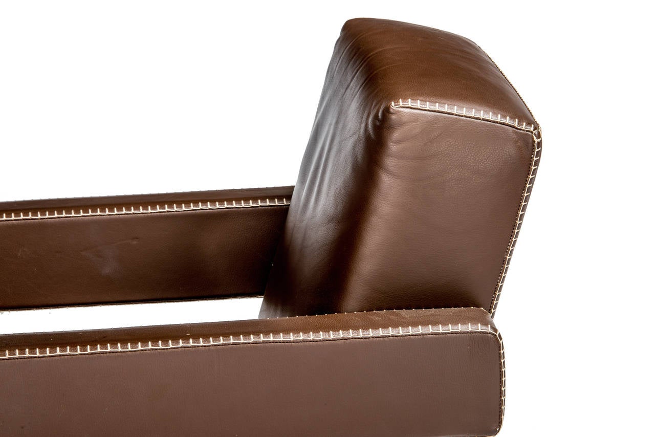 Pair of Brown Leather Gerrit Rietveld 