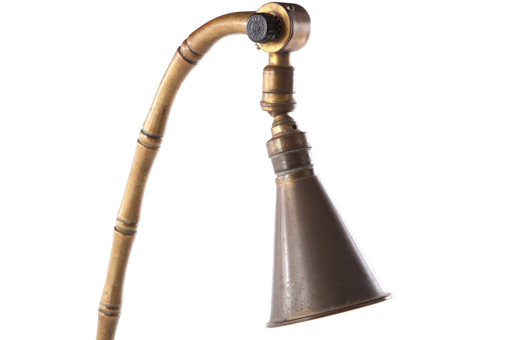 Large Bronze Maison Jansen Bamboo Table Lamps