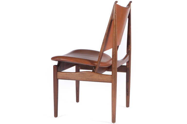 8 Rosewood And Original Leather Egyptian Chairs By Finn Juhl 1