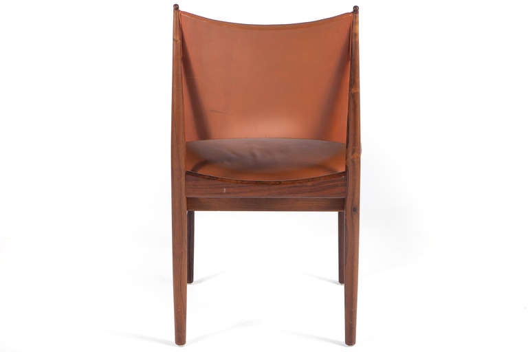 Mid-20th Century 8 Rosewood And Original Leather Egyptian Chairs By Finn Juhl
