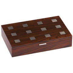 Hans Hansen Rosewood Box With Sterling Silver inlay