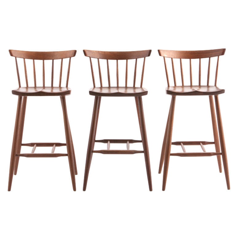 3 George Nakashima Bar stools