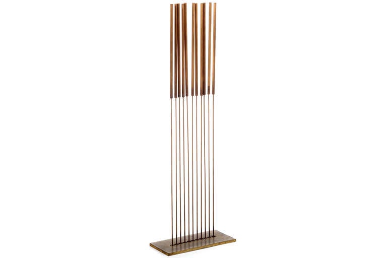 22-inch tall sonambient sculpture created by Harry Bertoia with long slender rods creating a beautifully resonating sound.