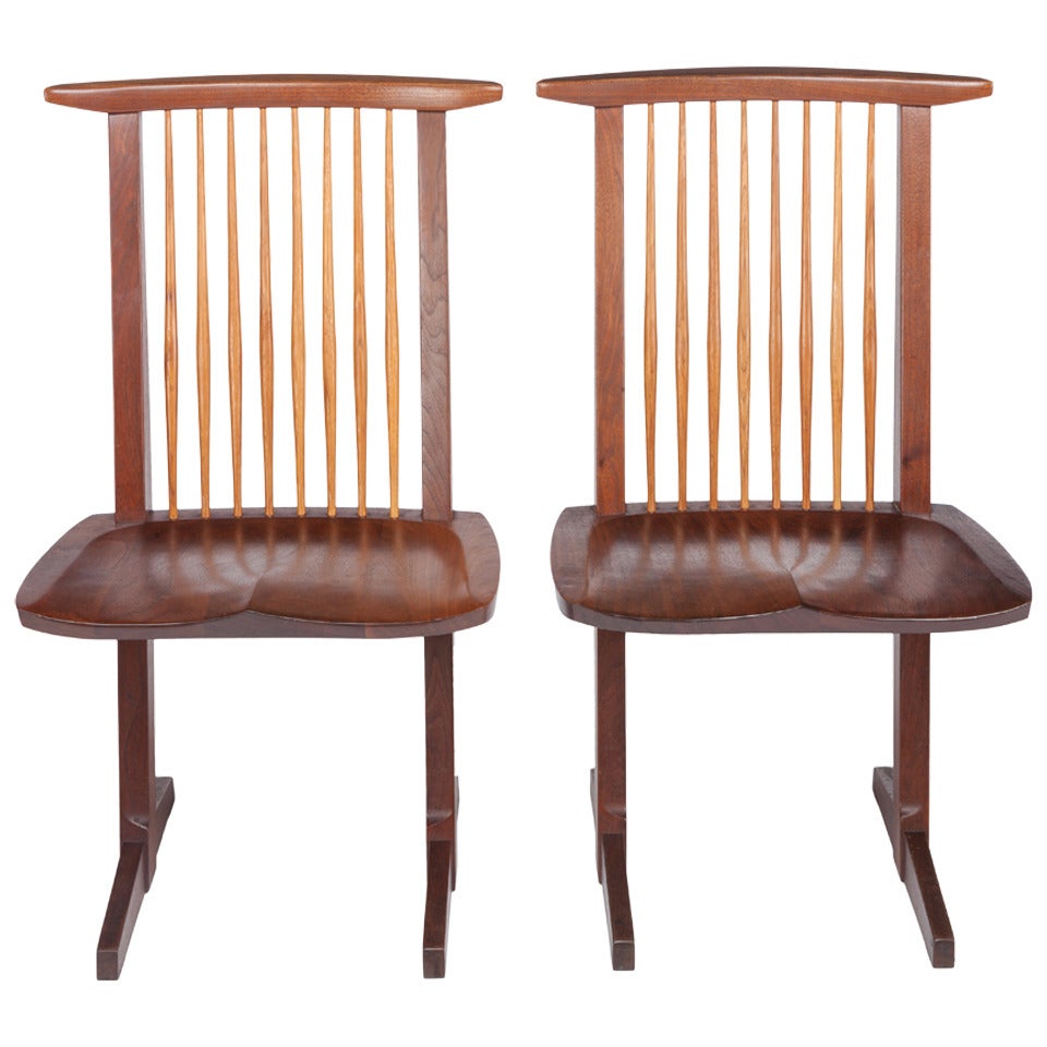 Pair Of Conoid Chairs By George Nakashima