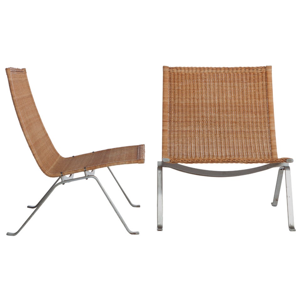 Pair of Poul Kjaerholm PK-22 Chairs by E. Kold Christensen