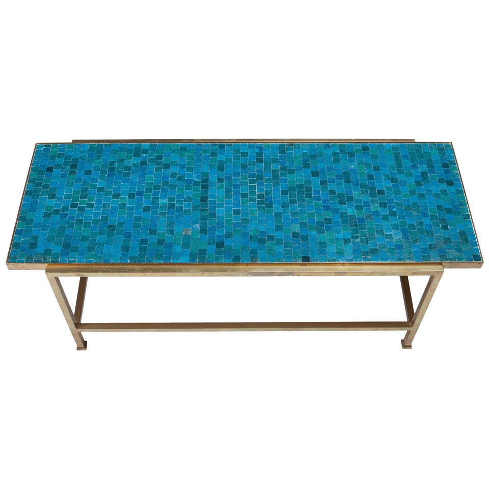 Wormley for Dunbar Blue Glass Mosaic Topped Table