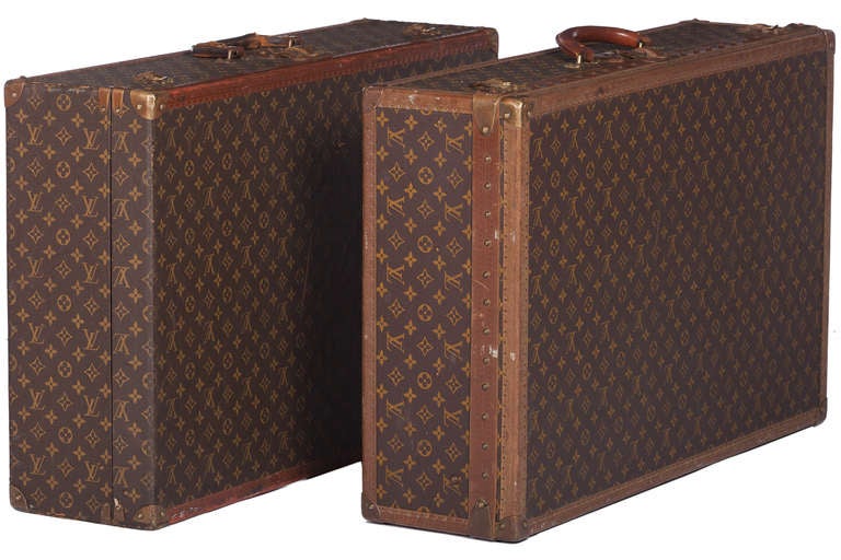 Pair Of Louis Vuitton Vintage Hard Sided Suitcases at 1stdibs