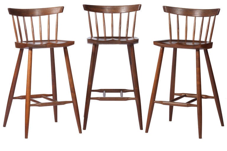 Pair of Barstools by George Nakashima In Excellent Condition In Pawtucket, RI