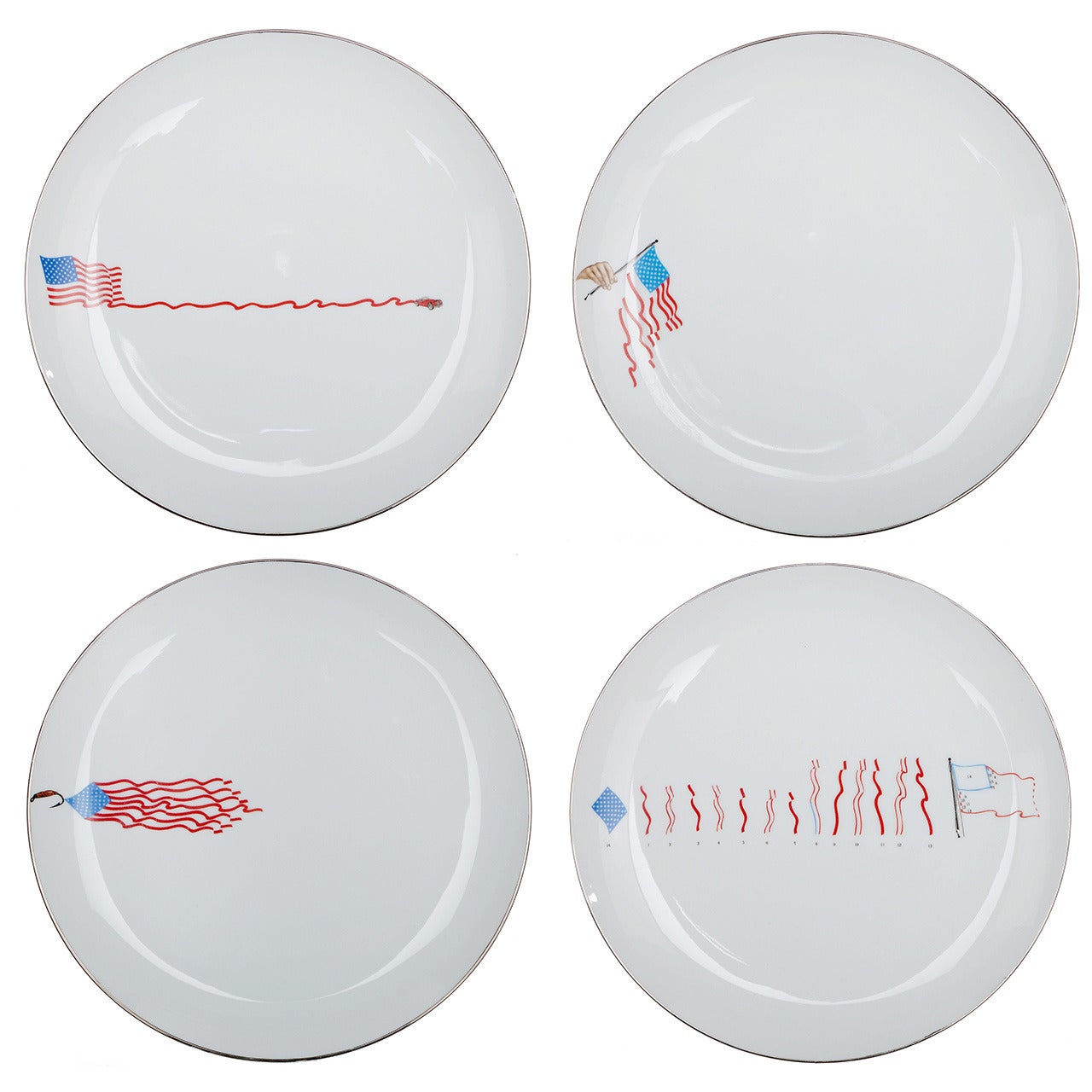 Set of Four Howard Kottler Decal Plates