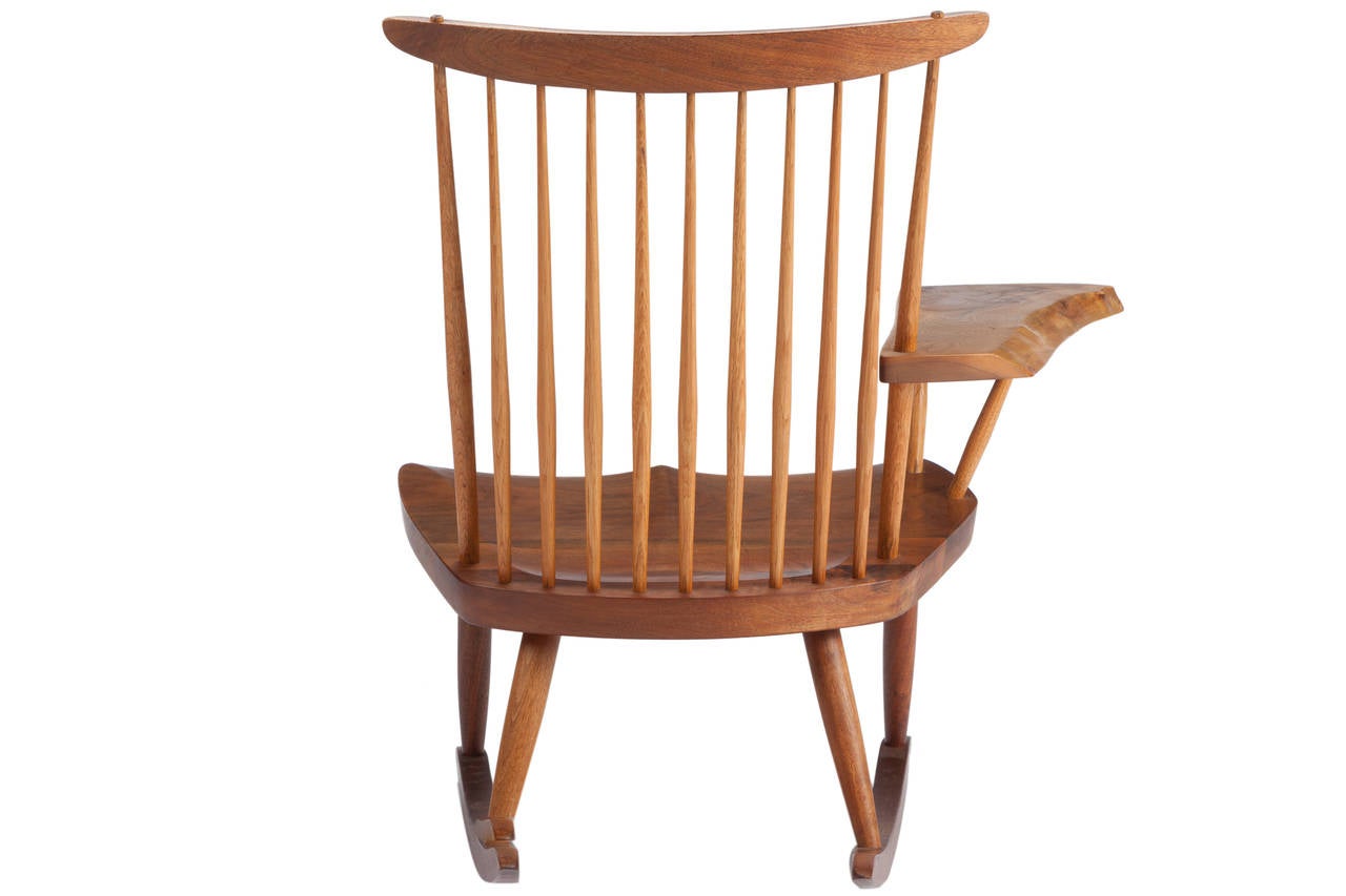 Rocking Chair with Free-Edge Arm by George Nakashima In Excellent Condition In Pawtucket, RI