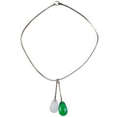 Torun Bulow-Hube Opalescent And Chrysoprase Drop Necklace