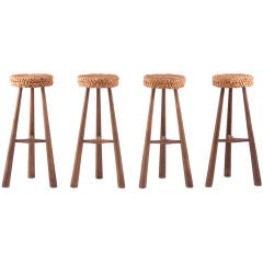 4 French stools in the manner of Charlotte Perriand
