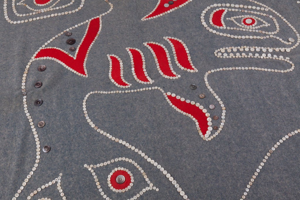 Fantastic North West coast Button Blanket. Handmade with a Hudson Bay  