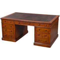 Fine Mid 19th Century Figured Oak Partners Desk by Holland and Sons 6