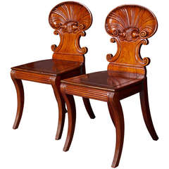 Good Pair Of Gillows Shell Back Hall Chairs, The Craftsman T. C.