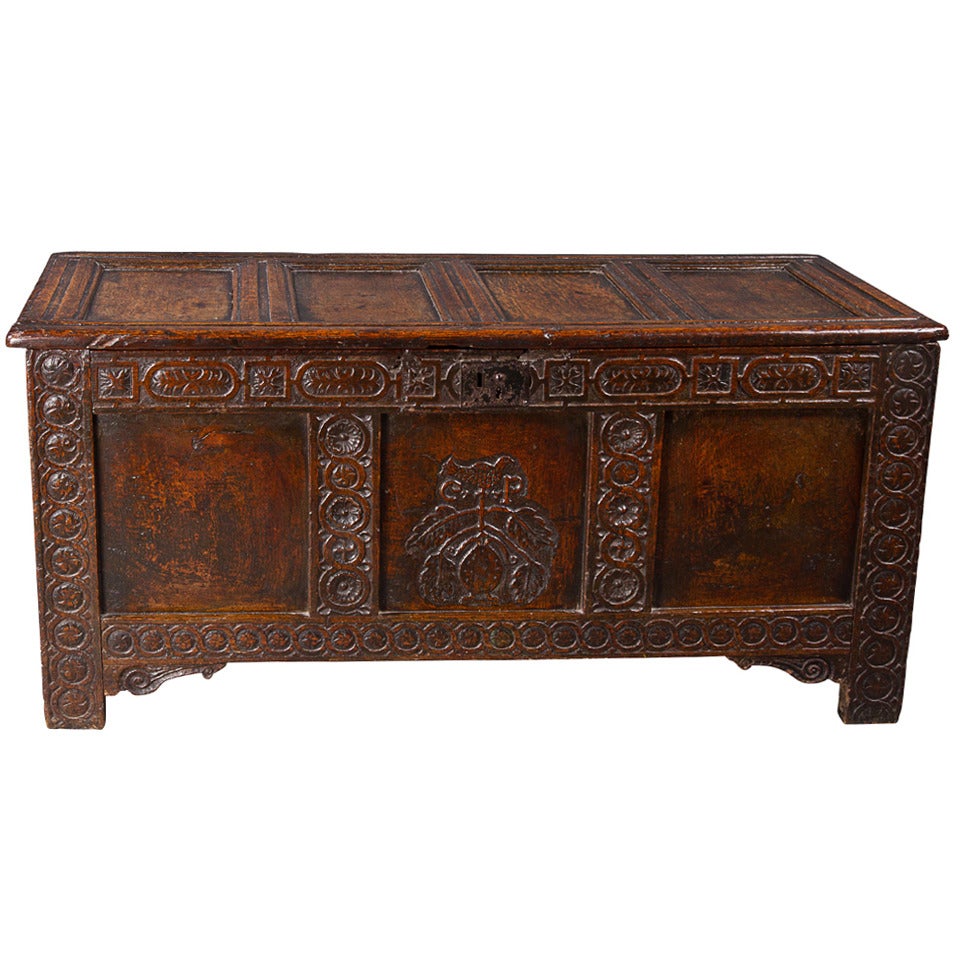 Good Charles I Oak Marriage Chest For Sale