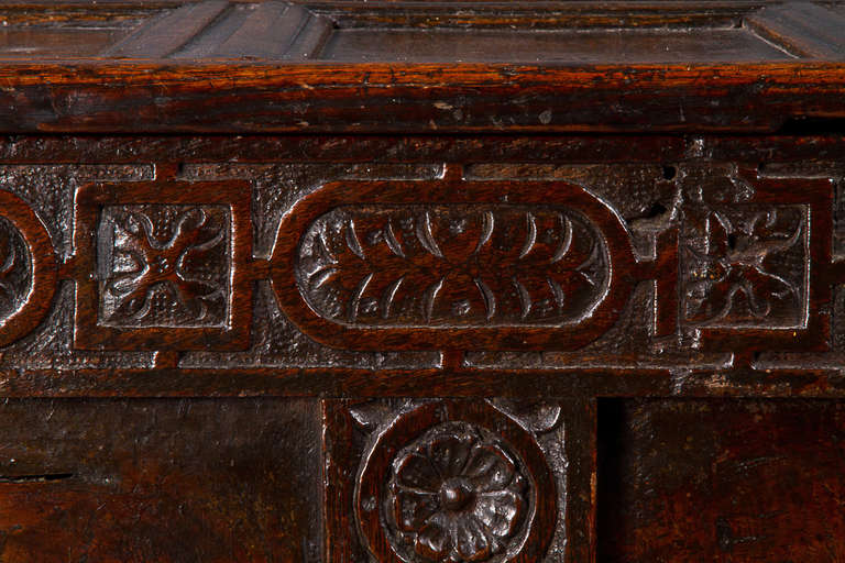 Good Charles I Oak Marriage Chest For Sale 1