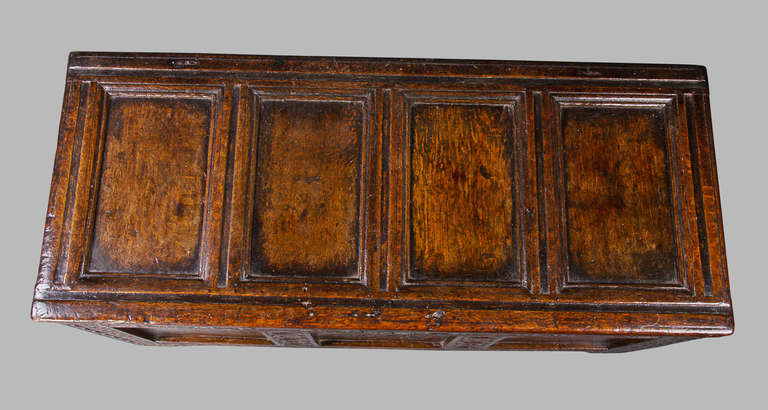 Good Charles I Oak Marriage Chest For Sale 2