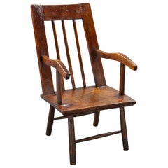 Antique Late 18th Century Primitive Ash Armchair