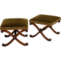 Pair Regency Mahogany Stools