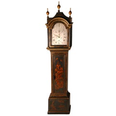 Horloge longue George III en laque japonaise bleue de Thomas Reynolds