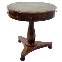 A Small Regency Rosewood Drum Table