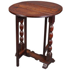 Diminutive 17th Century Oak Gateleg Side Table 8