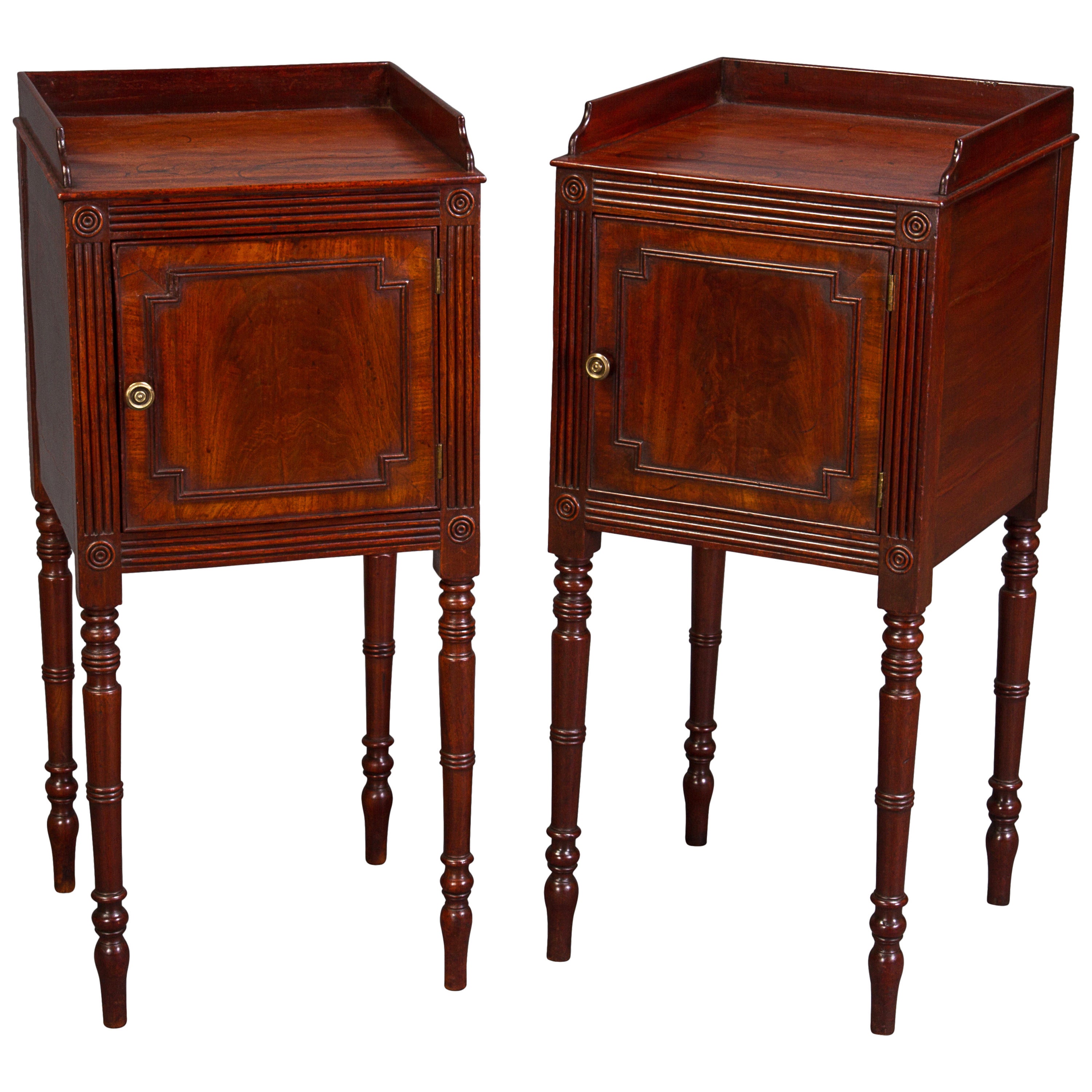 Pair of George III Bedside Cupboards For Sale