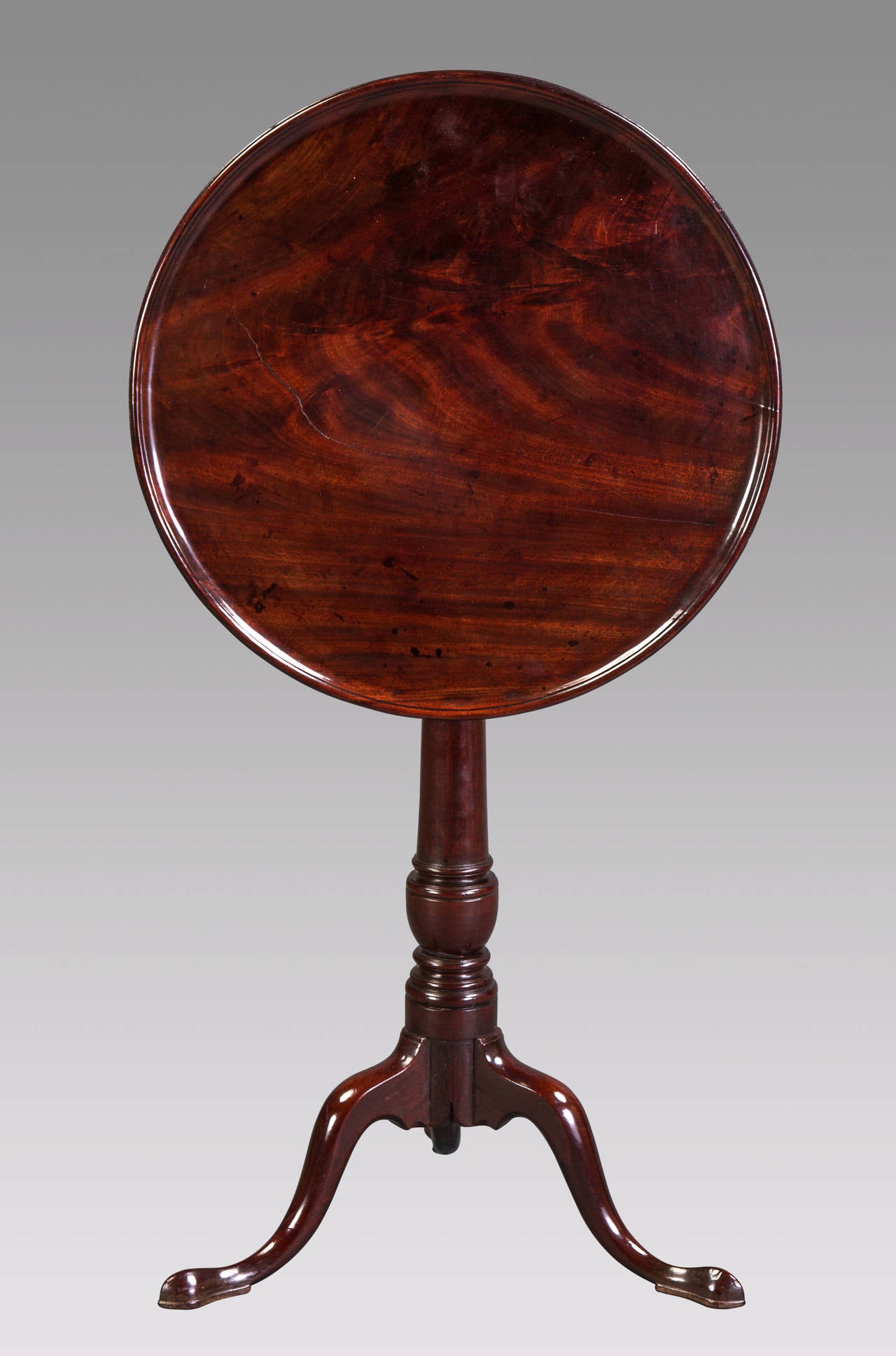 Very Good George II Cuban Mahogany Tripod Side Table