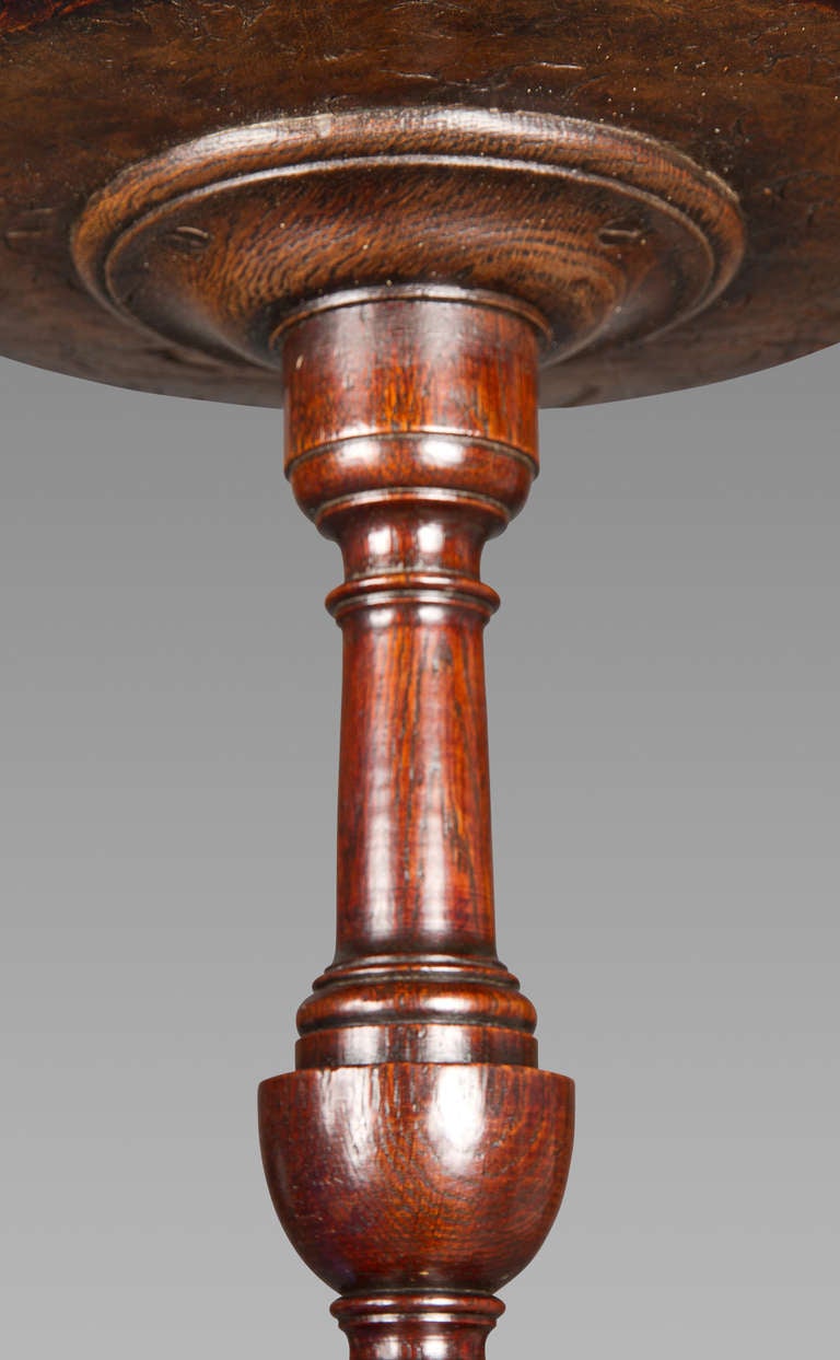 Small George III Burr-Oak Tripod Stand In Excellent Condition In New York, NY
